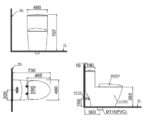 Bản vẽ kĩ thuật Bồn cầu 1 khối CAESAR CD1363 nắp êm MU263