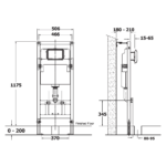 Bản vẽ kĩ thuật Két nước bồn cầu treo tường American Standard VP-G30042