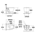 Bản vẽ kỹ thuật Bồn cầu treo tường American Standard VF-3119E Acacia Evolution