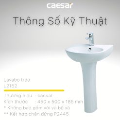 Chau lavabo treo tuong CAESAR L2152 P2445 8