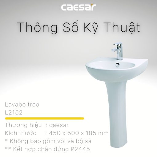 Chau lavabo treo tuong CAESAR L2152 P2445 8