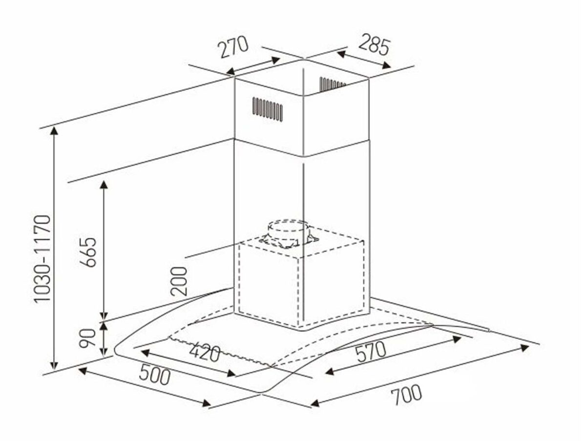 Máy hút mùi ARBER AB7000F 70cm kính cong - Ảnh 2
