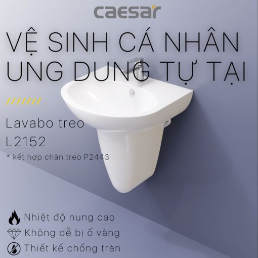 chau lavabo treo tuong Caesar L2152 P2443 chan lung 1