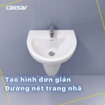 Chậu lavabo treo tường Caesar L2150 P2443 chân lửng - Ảnh 8