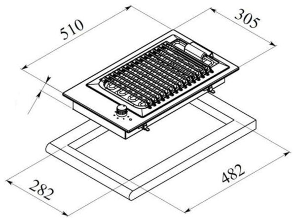 Bản vẽ kích thước Bếp điện đôi TEKA EFX 30.1 BBQ - GRILL