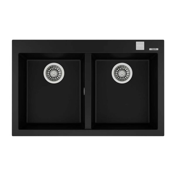 Chậu rửa bát đá Teka Forsquare 2B 790 TG 115260014 Black dương bàn 2 hố