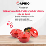 Nồi Rapido RK24-RD gang đúc tráng men (24cm) - Ảnh 5