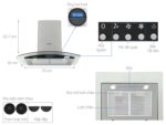 Máy hút mùi KOCHER K 8370XS 70cm 90cm kính cong - Ảnh 2