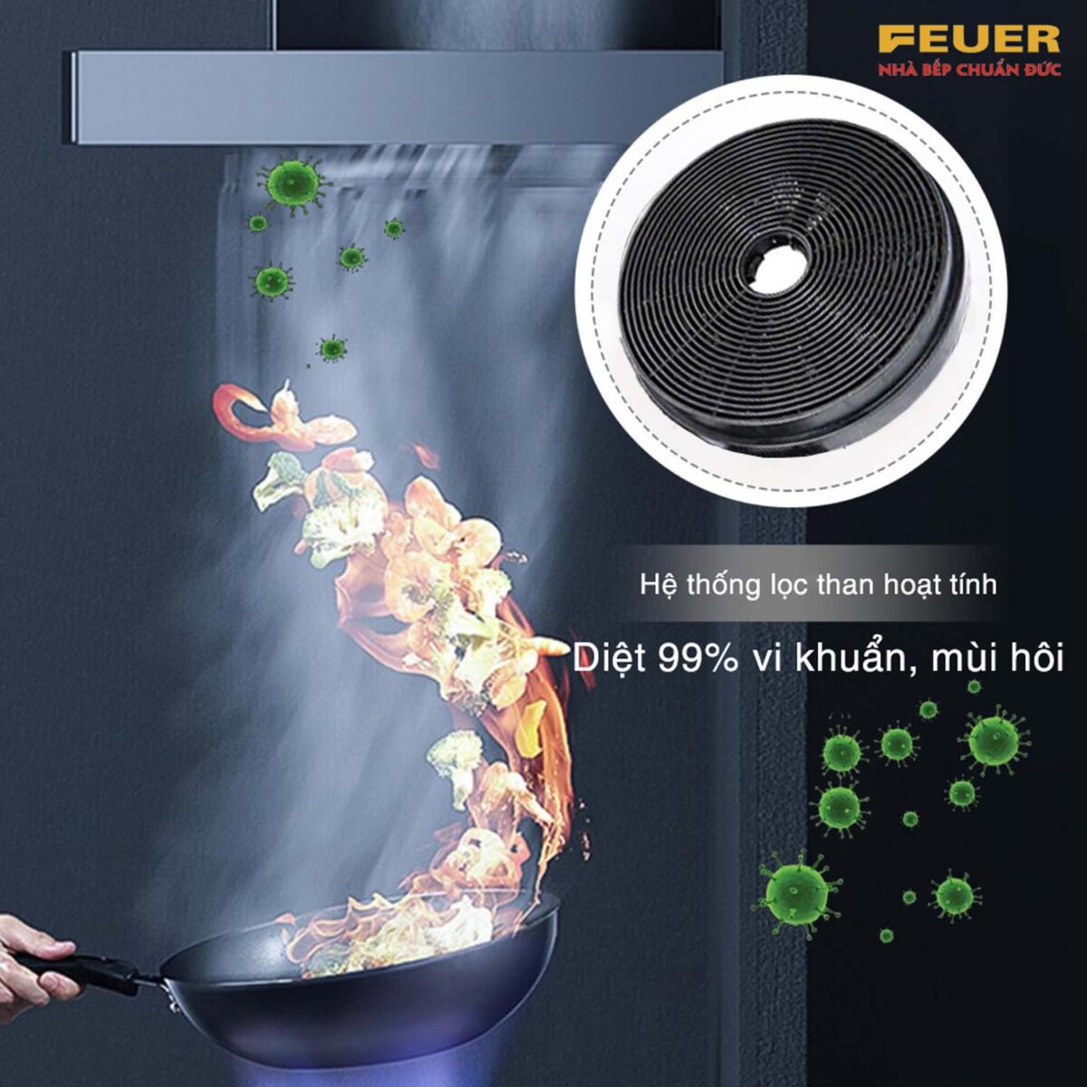 Máy hút mùi FEUER T567 70cm chữ T - Ảnh 4