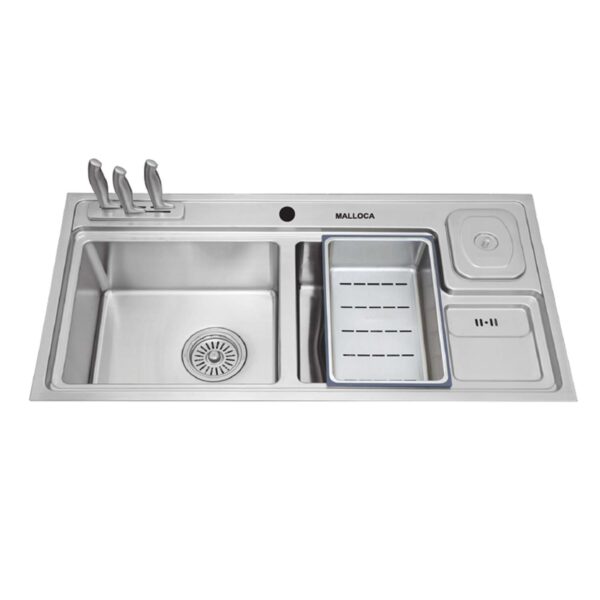 Chậu rửa bát inox MALLOCA MS8804 2 hố 1 bàn