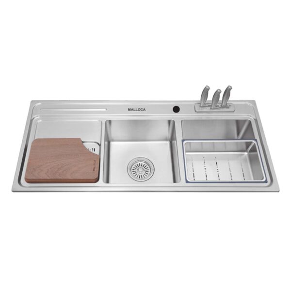 Chậu rửa bát inox MALLOCA MS8816 3 hố