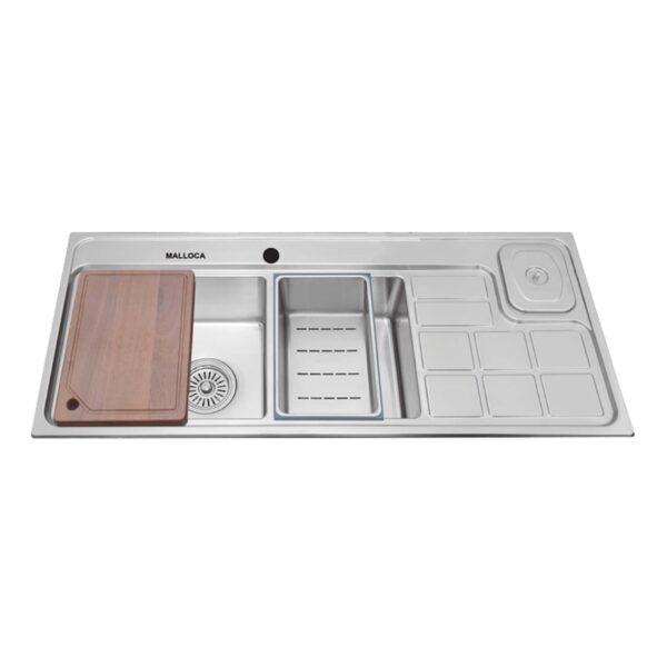 Chậu rửa bát inox MALLOCA MS8817N 2 hố 1 bàn