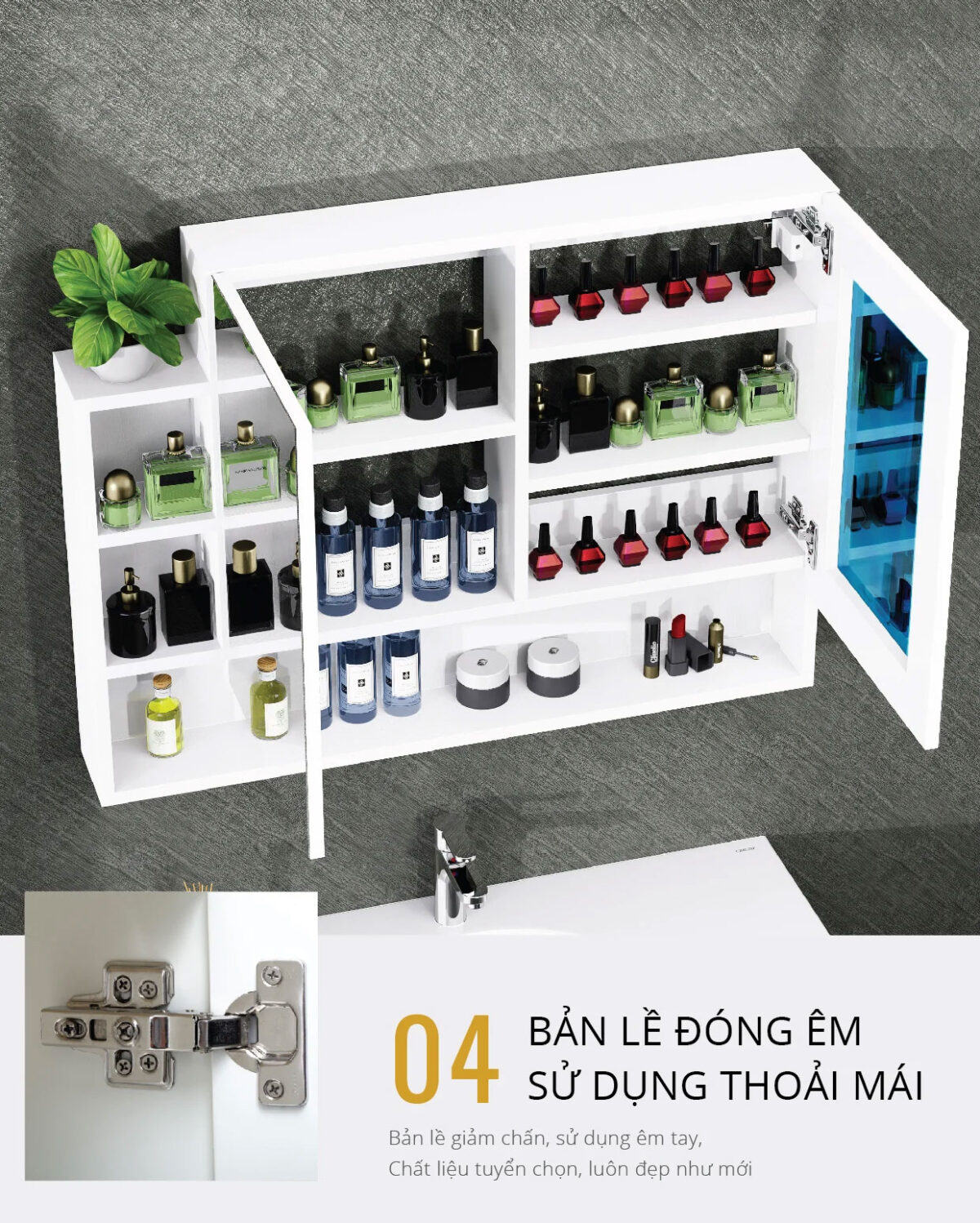 Tủ gương CAESAR EM01100V treo tường - Ảnh 5