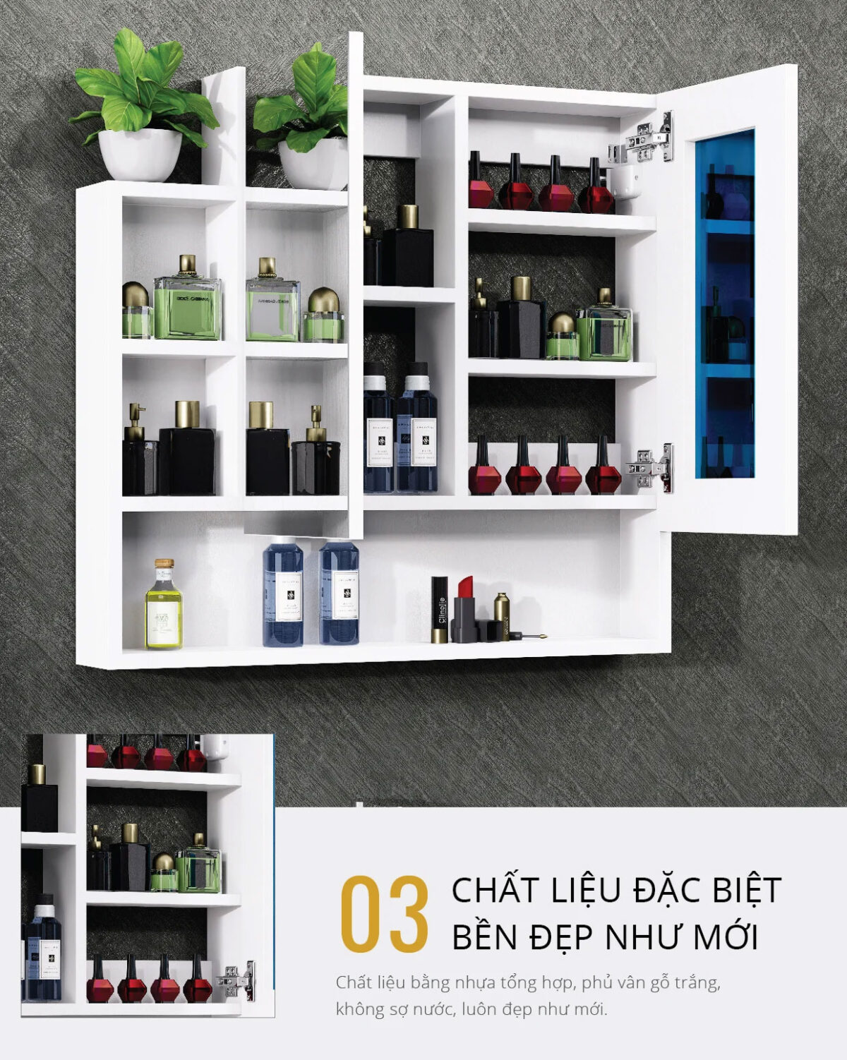 Tủ gương CAESAR EM0180V treo tường - Ảnh 6