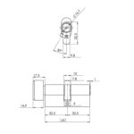 Ruột khóa cửa HAFELE 489.56.252 65mm - Ảnh 2