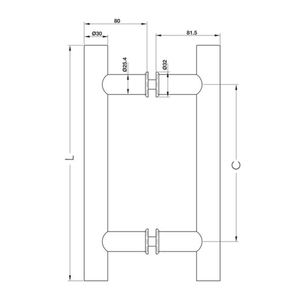 Tay nắm cửa HAFELE 499.68.035 499.68.037 499.68.036 400mm 450mm 1000mm