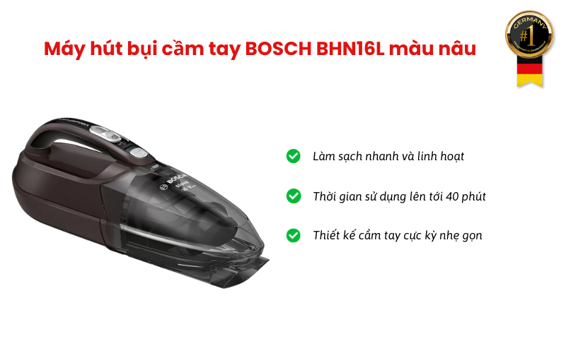 Máy hút bụi cầm tay BOSCH BHN16L nâu Máy hút bụi cầm tay BOSCH BHN16L nâu