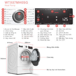 thong so ky thuat May say quan ao BOSCH WTX87MH0SG 9kg Serie 8