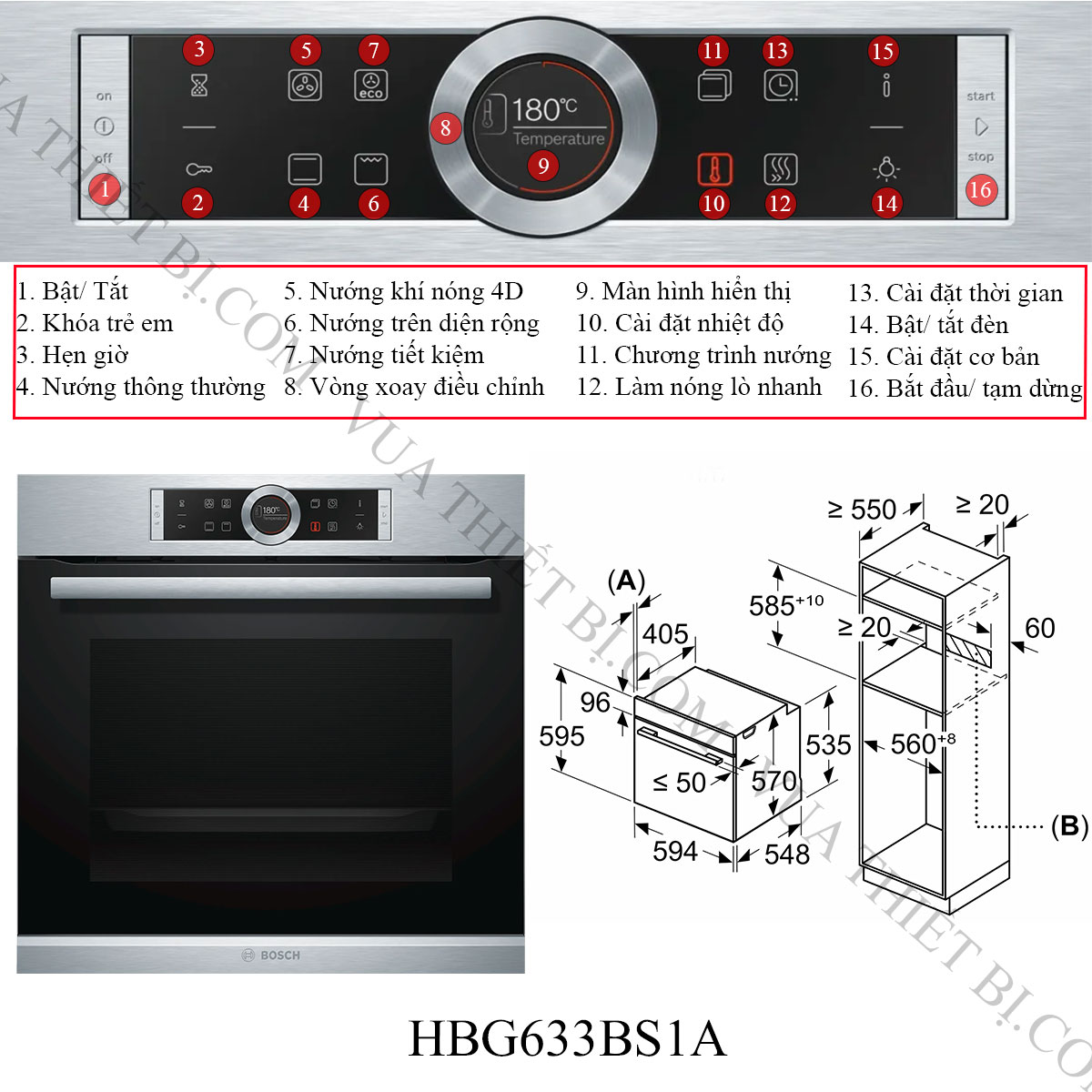 Lò nướng BOSCH HBG633BS1A serie 8 âm tủ 1 Thông-tin-lò-nướng-Bosch-HBG633BS1A-Serie-8