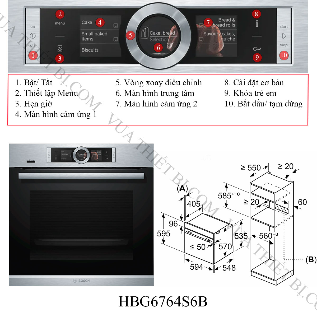 Lò nướng BOSCH HBG6764S6B serie 8 âm tủ 1 Thông-tin-lò-nướng-Bosch-HBG6764S6B-Serie-8