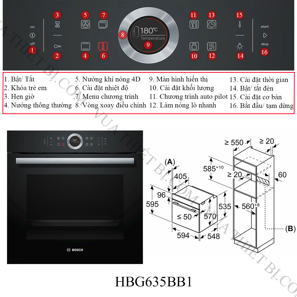 Lò nướng BOSCH HBG635BB1 serie 8 âm tủ 1 Thông-tin-lò-nướng-Bosch-HBG635BB1-Serie-8