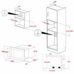 kích thước Lò vi sóng có nướng TEKA ML 820 BIS 40584202 âm tủ