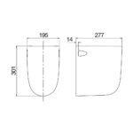 Bản vẽ kĩ thuật Chân chậu lavabo VIGLACERA V36 lửng