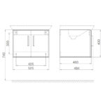 Bản-vẽ-kĩ-thuật-Tủ lavabo-VIGLACERA-V70-chậu-CB70