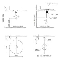 Bản-vẽ-kĩ-thuật-chậu-lavabo-VIGLACERA-CM2-CM02-đặt-bàn