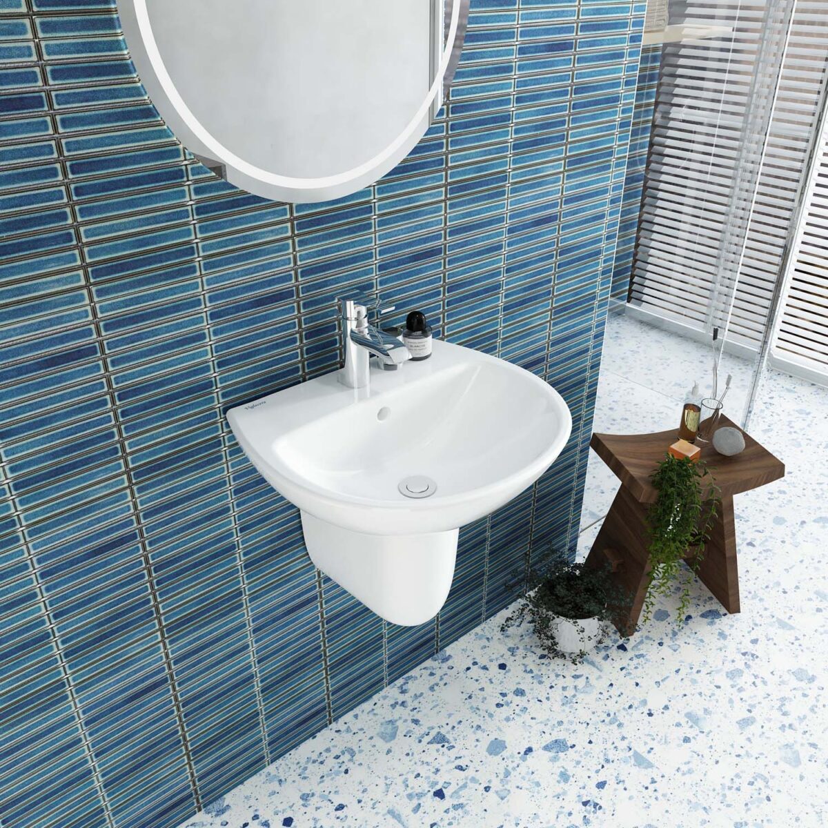 Chậu lavabo treo tường VIGLACERA V36 kèm chân lửng - Ảnh 6