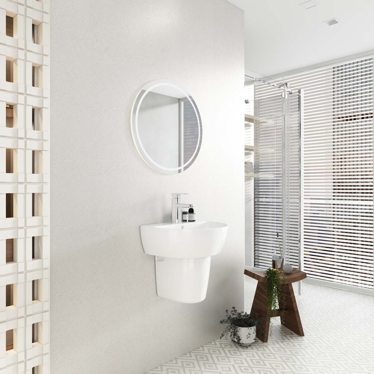 Chậu lavabo treo tường VIGLACERA V37 kèm chân lửng - Ảnh 4