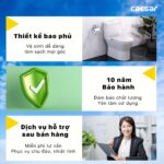 Bồn cầu thông minh CAESAR C1374F TAF400H (CD1374) nắp rửa điện tử - Ảnh 5