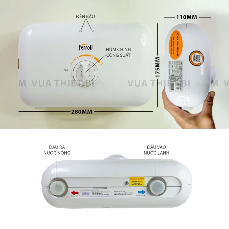 thong so ky thuat May nuoc nong truc tiep FERROLI RITA FS 4.5 TM 4500w