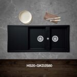 Chậu rửa bát đá Hafele HS20-GKD2S80 570.33.330 2 hố 1 bàn - Ảnh 3