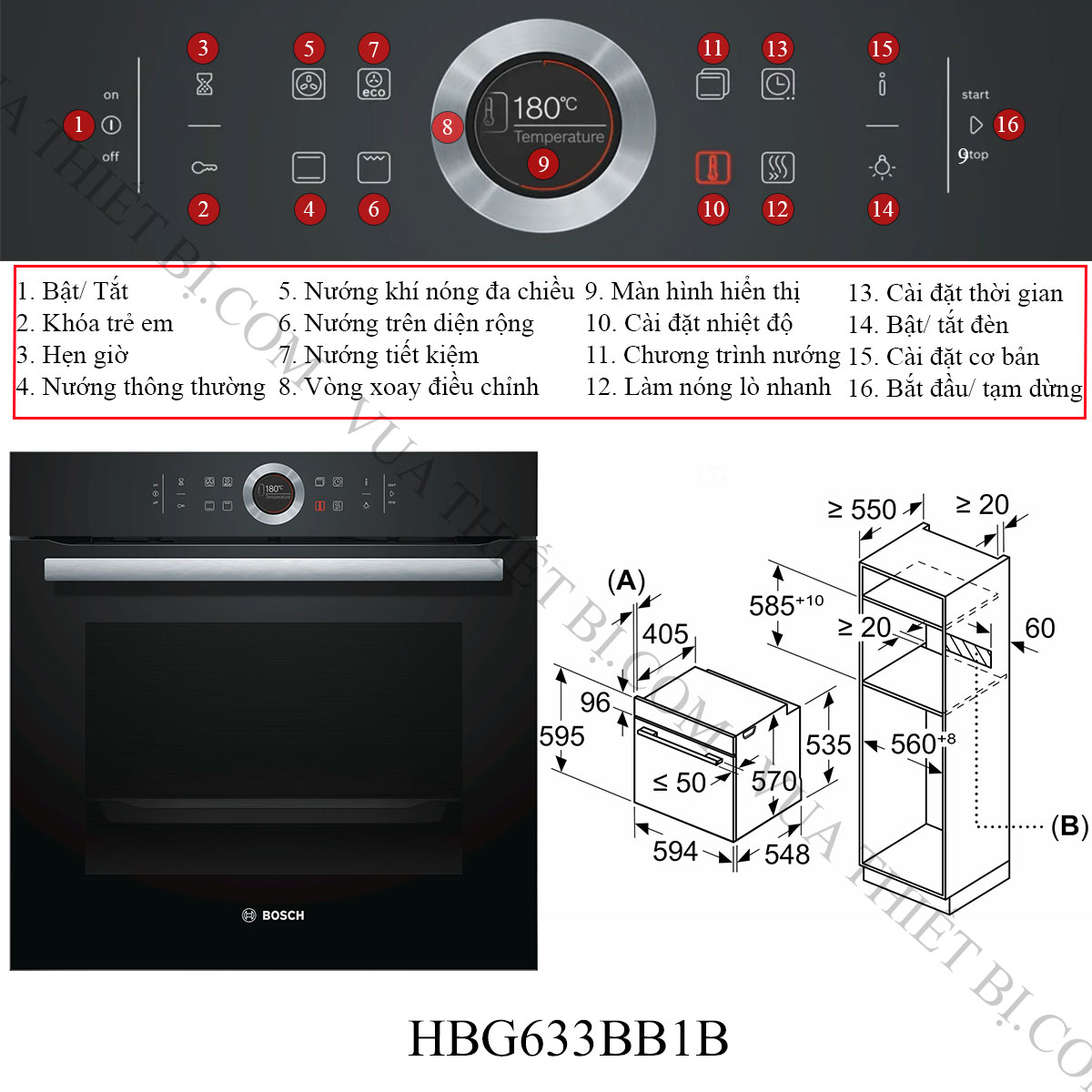 Lò nướng BOSCH HBG633BB1B serie 8 âm tủ 1 Thông-tin-lò-nướng-Bosch-HBG633BB1B-Serie-8