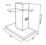 Bản vẽ kỹ thuật Máy hút mùi SPELIER SP 109 SO 70cm 90cm Chữ T