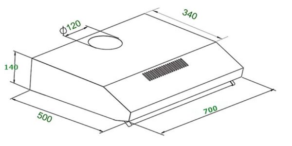 Bản vẽ kỹ thuật Máy hút mùi SPELIER SP 624 70cm cổ điển