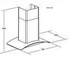 Bản vẽ kỹ thuật Máy hút mùi SPELIER SP 800 70cm kính cong
