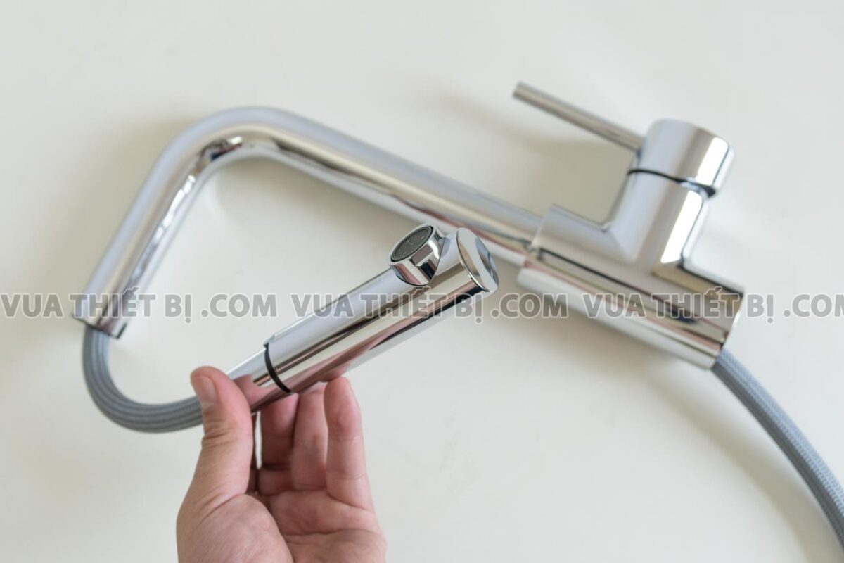 Vòi rửa bát BLANCO MILA-S Chrome nóng lạnh rút dây - Ảnh 4