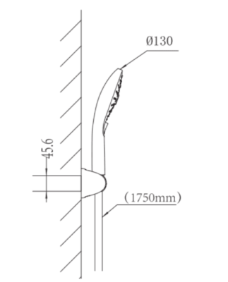 AMERICAN STANDARD A-0017 EasySET - Tay sen tắm 2 Bản vẽ kỹ thuật Tay sen tắm American Standard A-0017 dòng EasySET 3 chế độ