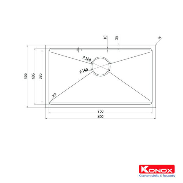 Ban ve Chau rua bat Inox Konox KN8046SU 1