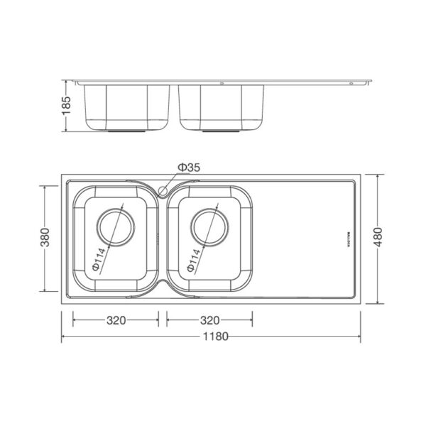 Ban ve chau rua bat Inox Malloca MS 1026R