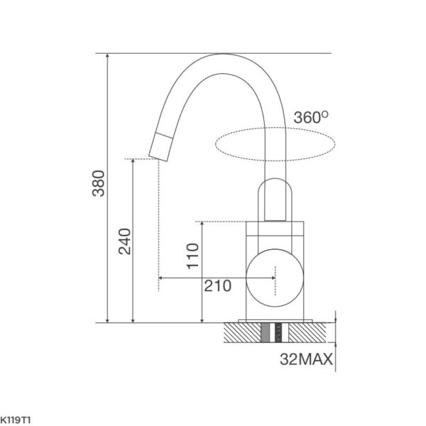 Ban ve kich thuoc voi rua bat Malloca K119T1