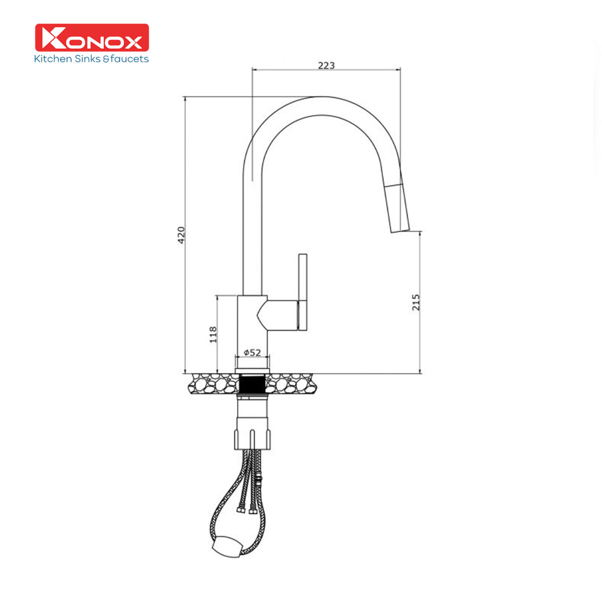 Ban ve ky thuat Voi rua bat KONOX Alto Nickel nong lanh rut day