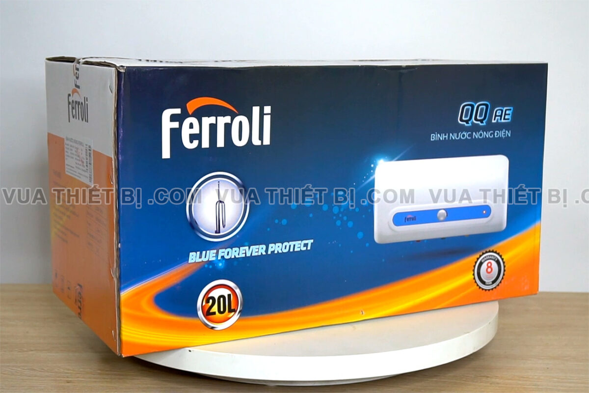 Binh nong lanh Ferroli QQ AE 15L 20L 30L lit ngang gian tiep 2500w 1