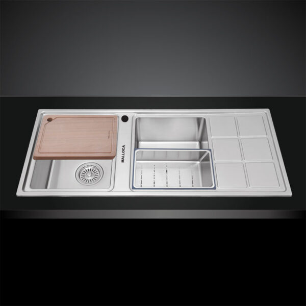 Chậu rửa bát inox MALLOCA MS8815R 2 hố 1 bàn
