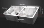 Chau rua bat inox Son Ha HM.X.2L.82.2.3 2 ho 1