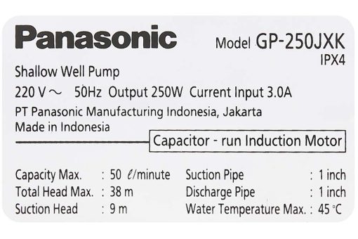 Máy bơm nước đẩy PANASONIC GP 250JXK NV5 (10)