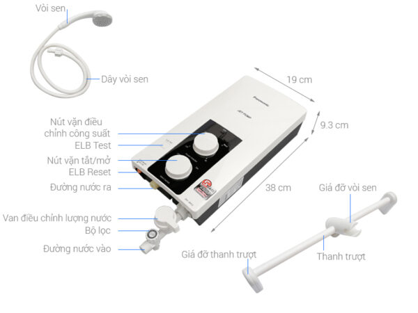 Máy nước nóng trực tiếp PANASONIC DH 3RP2VK có bơm 3500W (1)