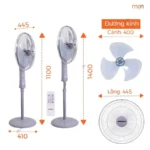 Quạt cây NANOCO NSF1602G RC xám (4)